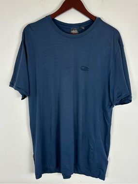 Icebreaker Superfine Merino Navy Short Sleeve Crew Neck Tee XL